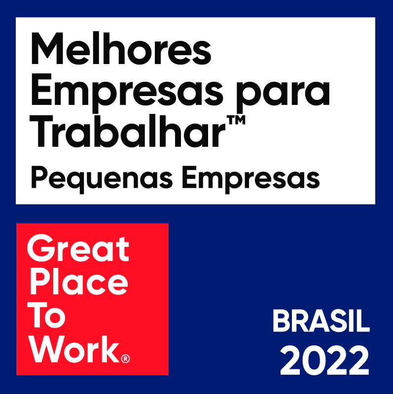 Image of the "Best Companies to Work for - Small Businesses" certificate, provided by O Great Place To Work Brasil 2022.